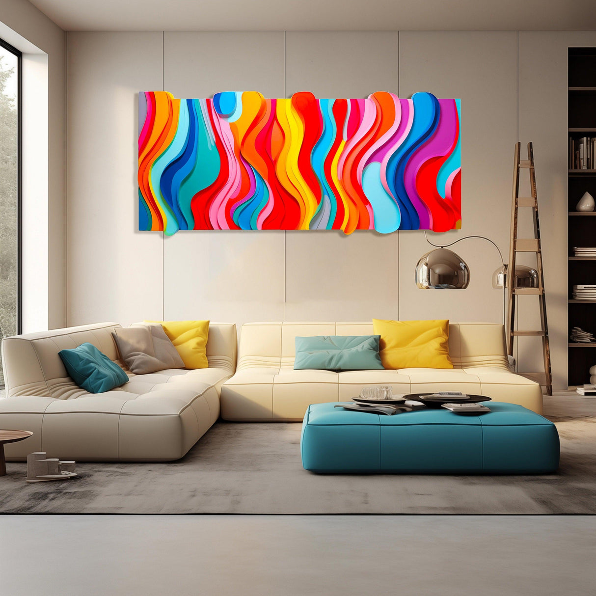 Multicolor Abstract Print on Plexiglass Pop Art Extra Large Wall Decor Glossy Acrylic Wall Art by UniQstiQ Wall Sculpture Abstract Art Printed