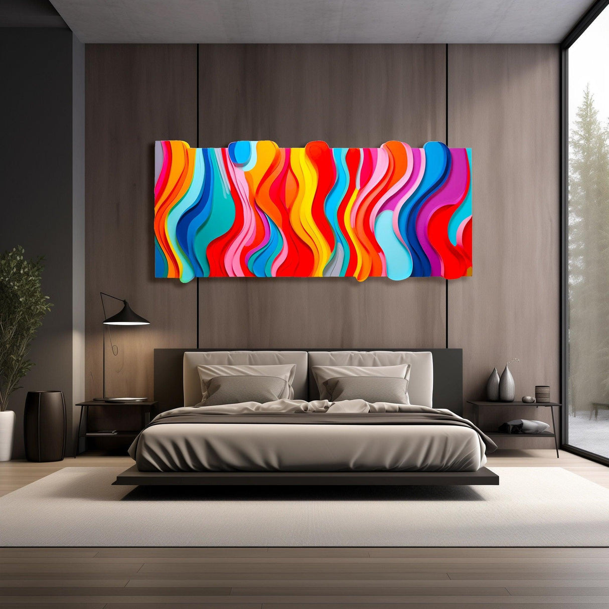 Multicolor Abstract Print on Plexiglass Pop Art Extra Large Wall Decor Glossy Acrylic Wall Art by UniQstiQ Wall Sculpture Abstract Art Printed