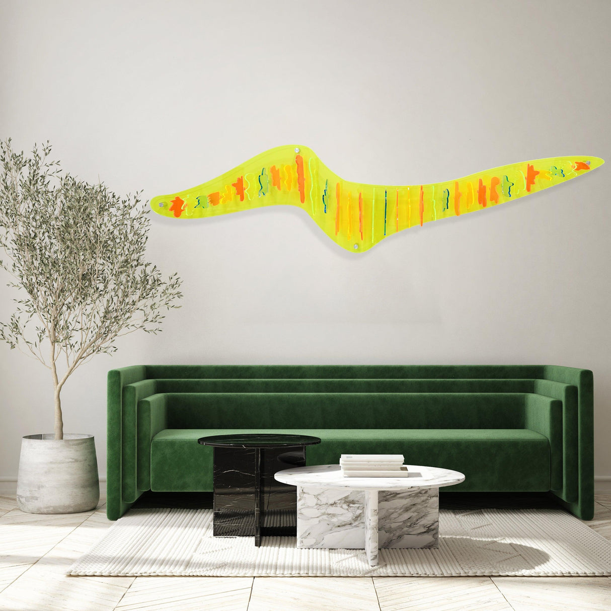 Fluorescent Acrylic Neon Art Transparent Retro Wall Decor - uniqstiq