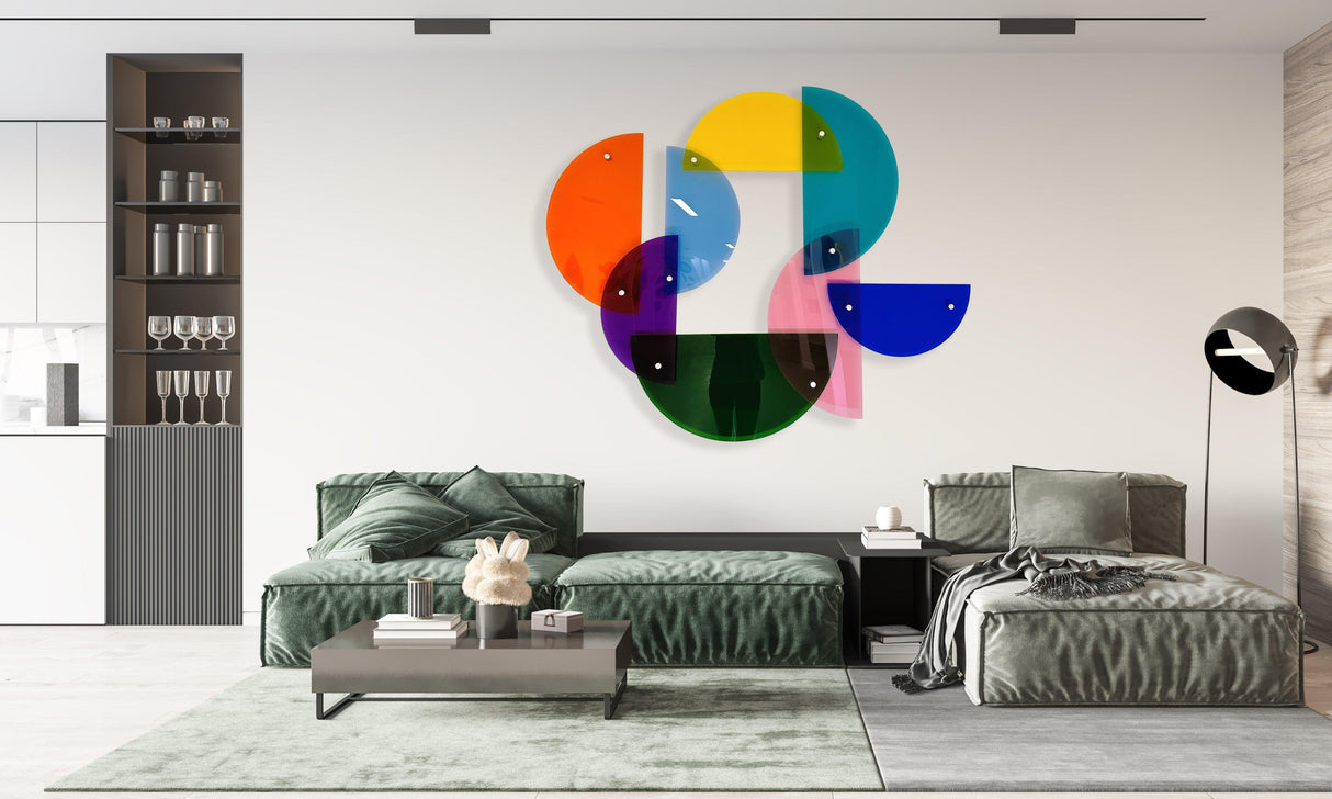 Geometric Wall Art Wall Sculpture Extra Large Transparent Acrylic Art - uniqstiq