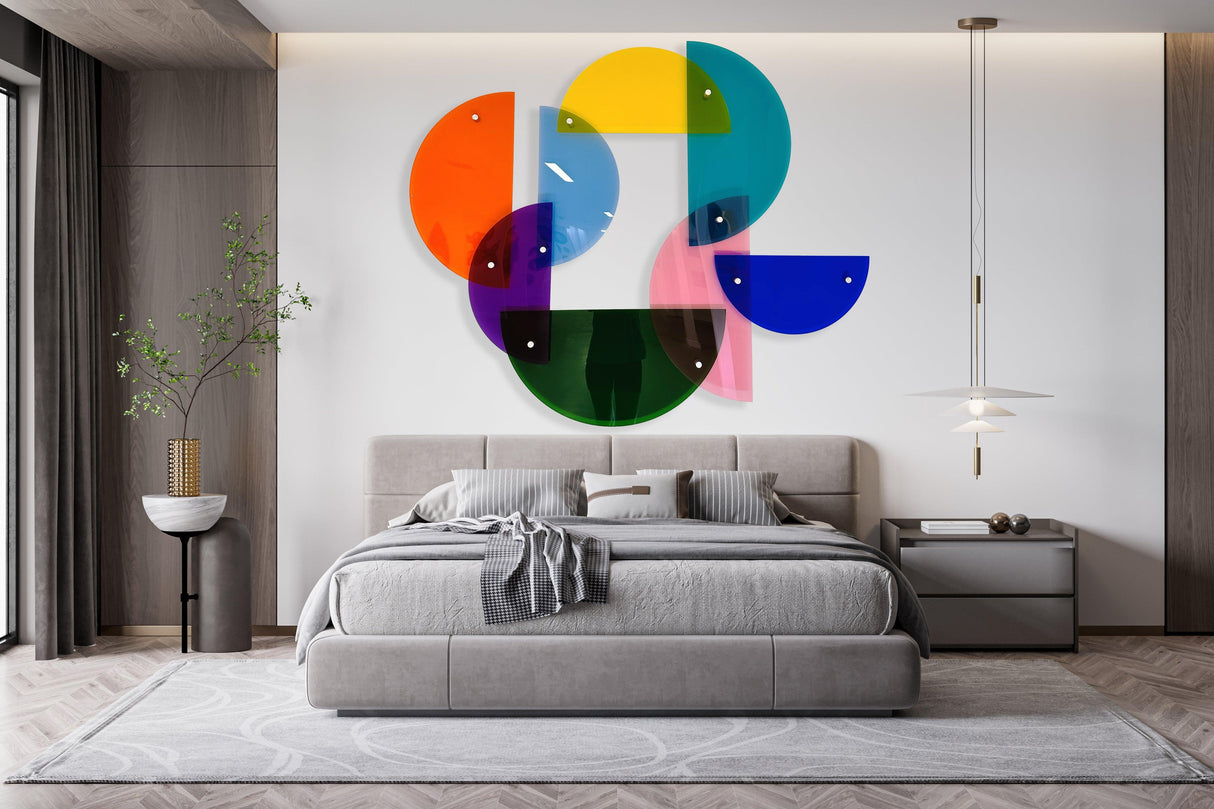 Geometric Wall Art Wall Sculpture Extra Large Transparent Acrylic Art - uniqstiq