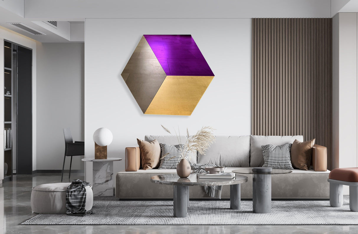 Hexagon Art Mirrored Acrylic Wall Sculpture - uniqstiq