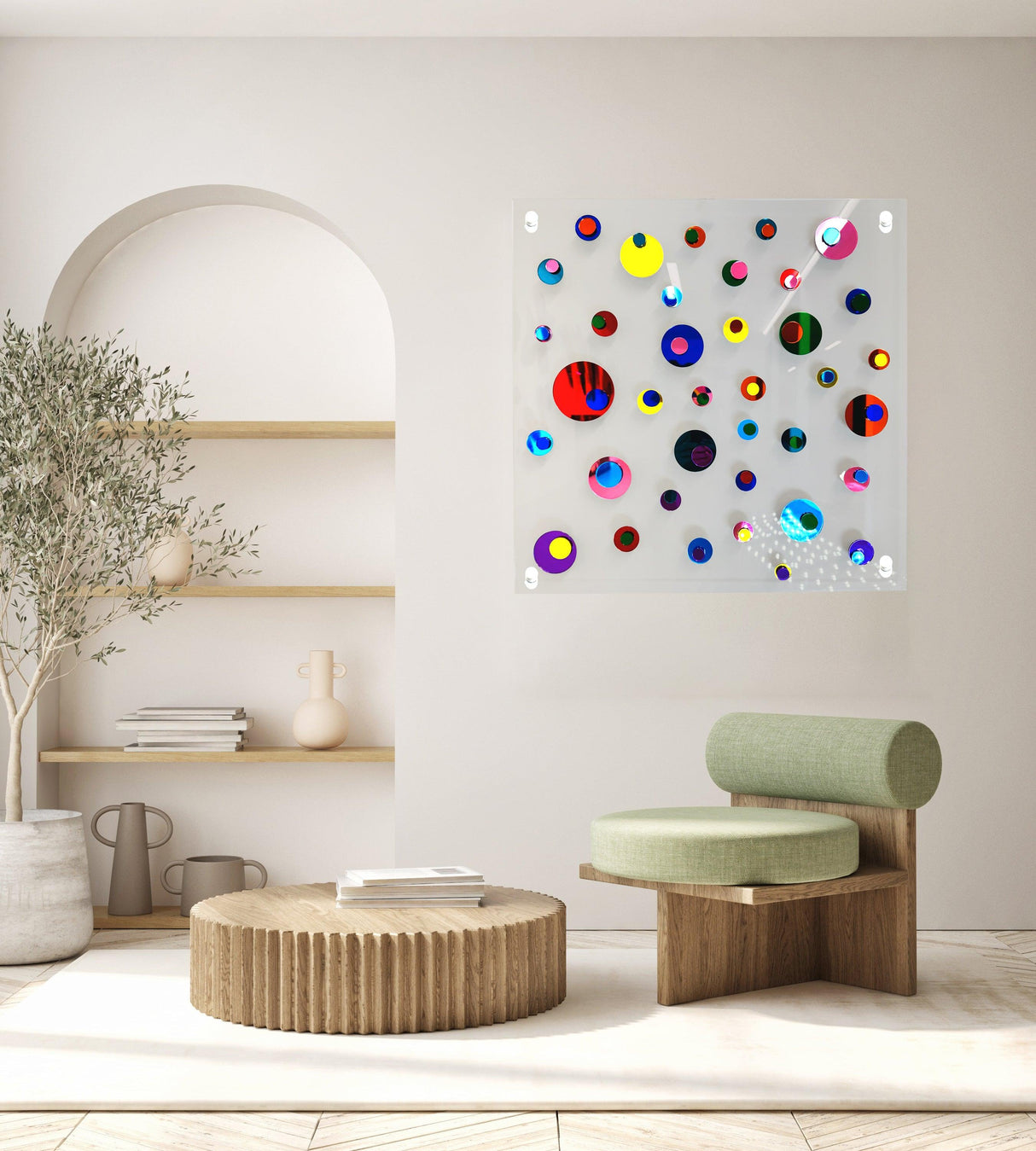 Mirrored Acrylic Multicolor Square Wall Art - uniqstiq