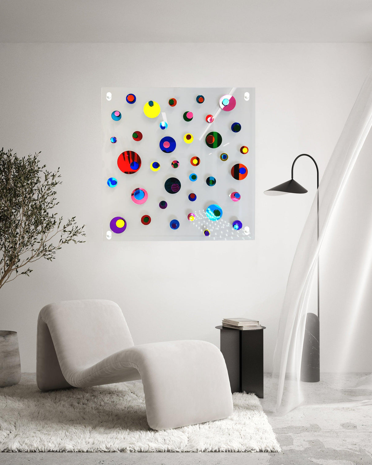 Mirrored Acrylic Multicolor Square Wall Art - uniqstiq