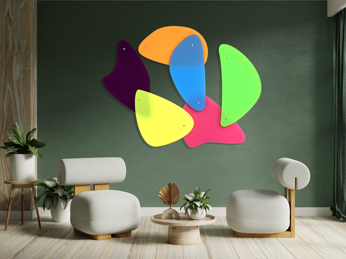 Neon Mosaic Extra Large Wall Sculpture Printed - uniqstiq