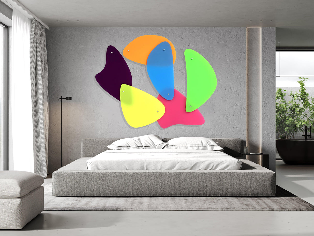 Neon Mosaic Extra Large Wall Sculpture Printed - uniqstiq