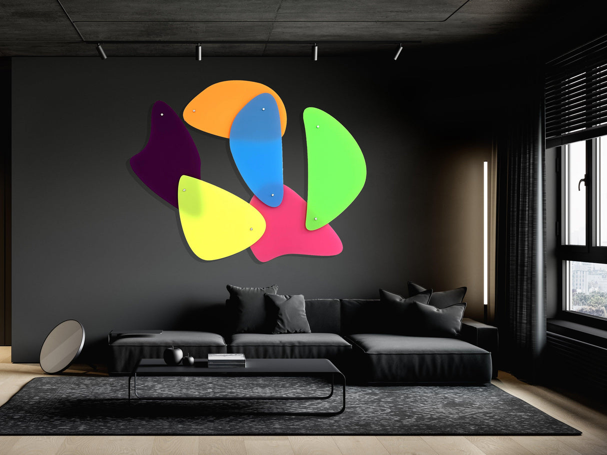 Neon Mosaic Extra Large Wall Sculpture Printed - uniqstiq