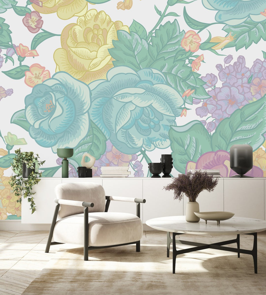 Colorful Flowers Wallpaper  uniQstiQ Murals