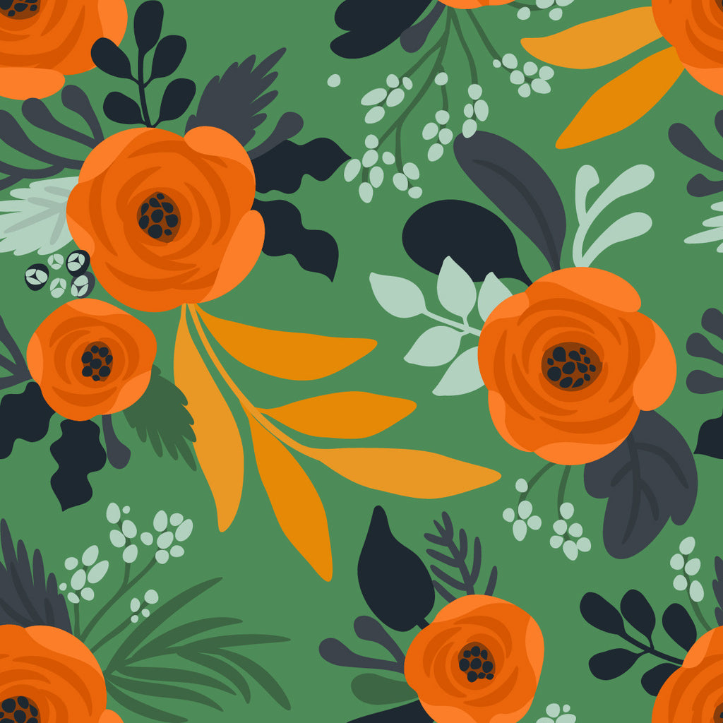 Orange Flowers Wallpaper uniQstiQ Floral