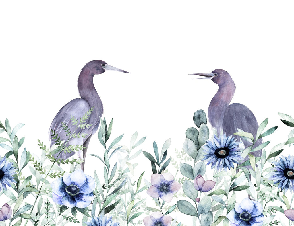 Birds between Flowers Wallpaper  uniQstiQ Long Murals