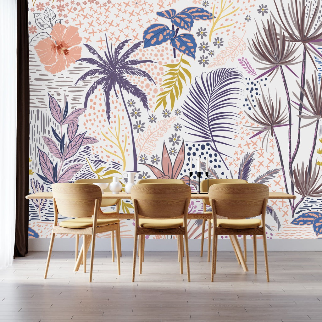 Exotic Plants Pattern Wallpaper  uniQstiQ Murals