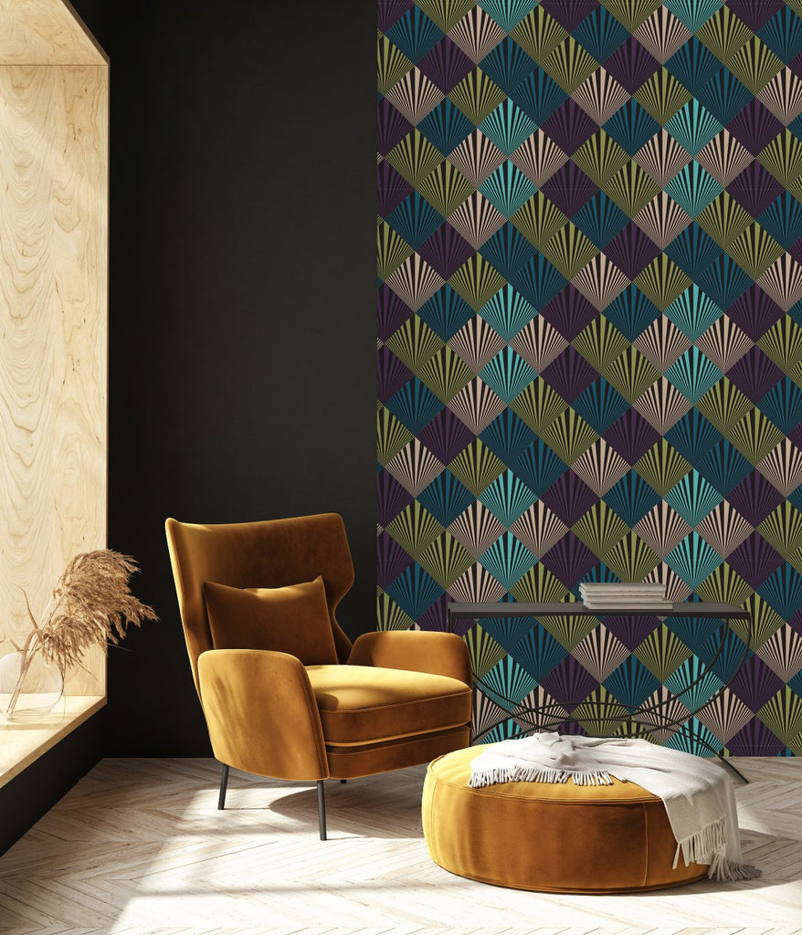 Multicolored Abstract Pattern Wallpaper uniQstiQ Geometric