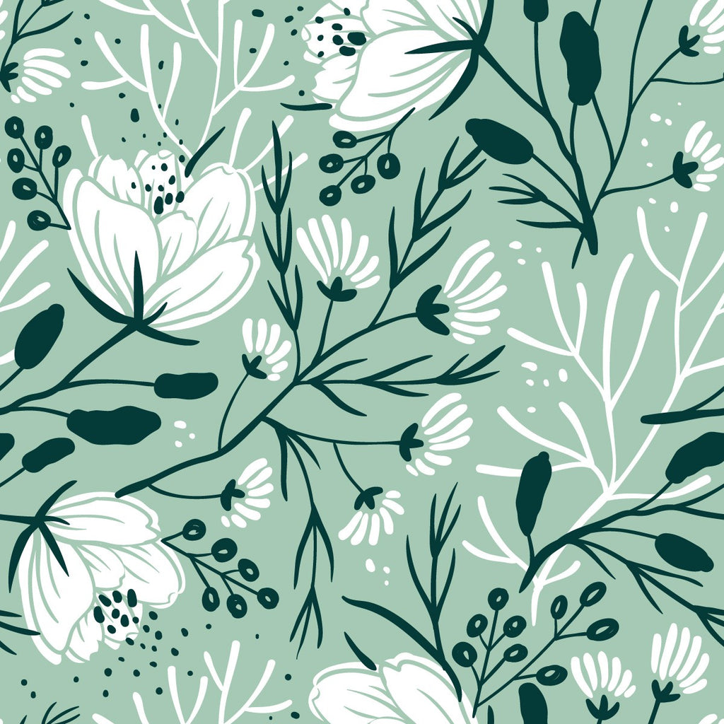 Green Floral Wallpaper uniQstiQ Floral