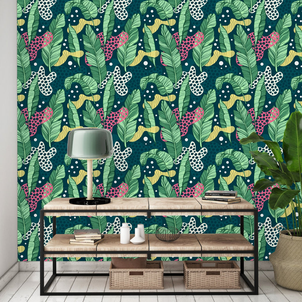 Green Banana Leaves Wallpaper  uniQstiQ Tropical