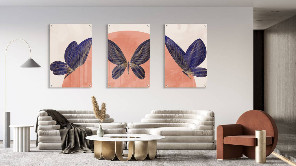 Butterflies Design Set of 3 Prints Modern Wall Art Modern Artwork Image 2