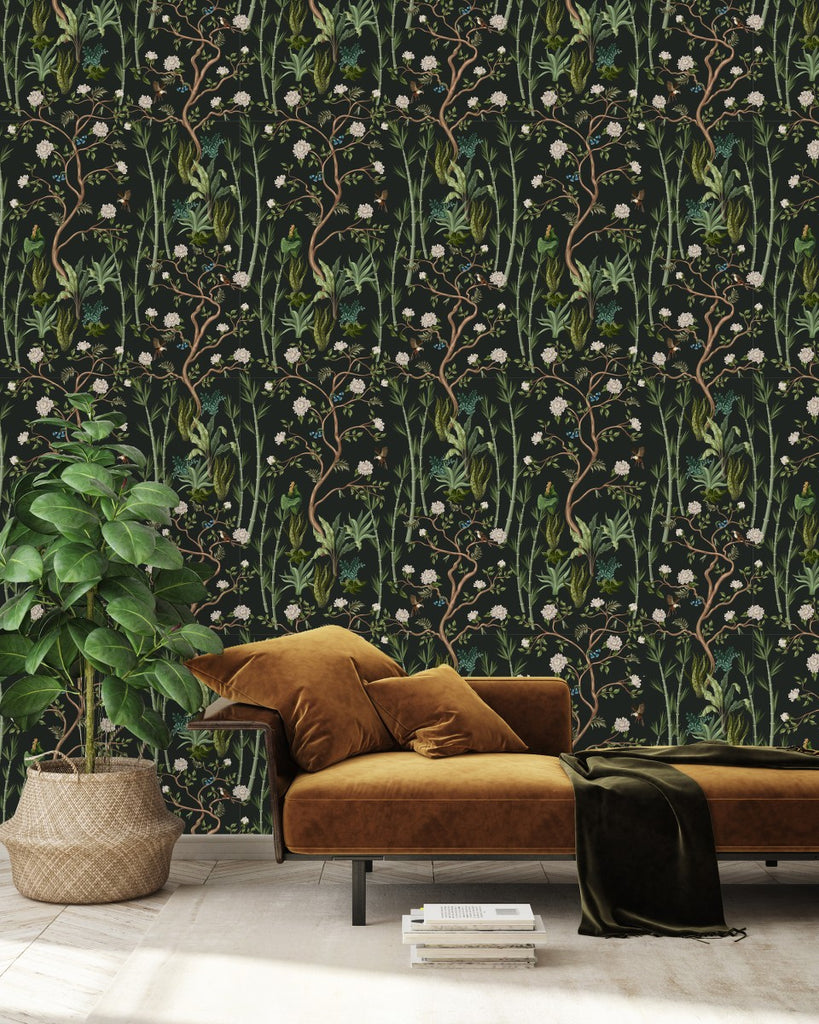 Green Plants Pattern Wallpaper  uniQstiQ Tropical