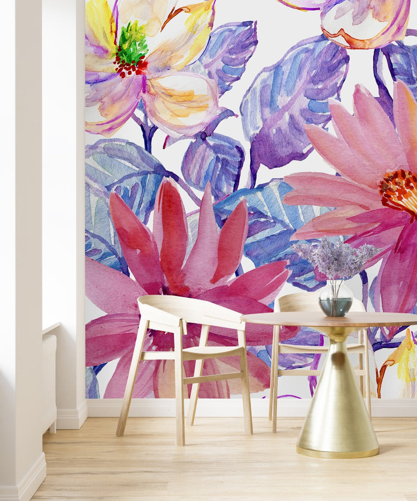Watercolor Flowers Wallpaper  uniQstiQ Murals