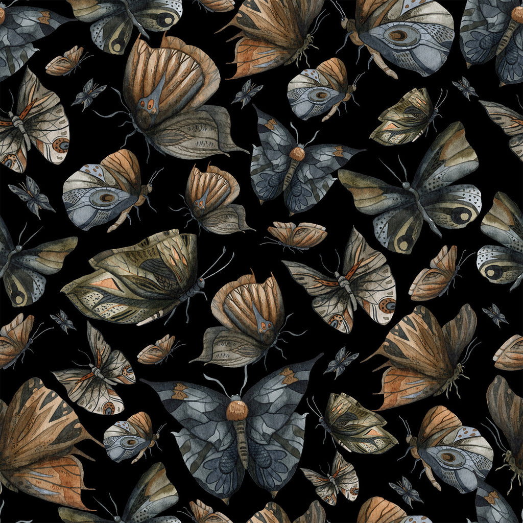 Dark Wallpaper with Butterflies uniQstiQ Vintage