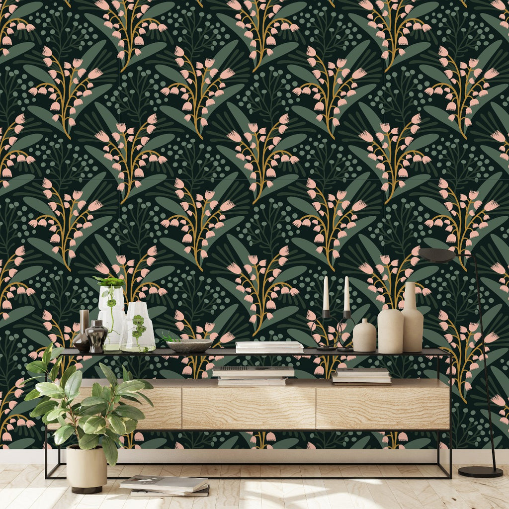 Green Floral Wallpaper uniQstiQ Floral