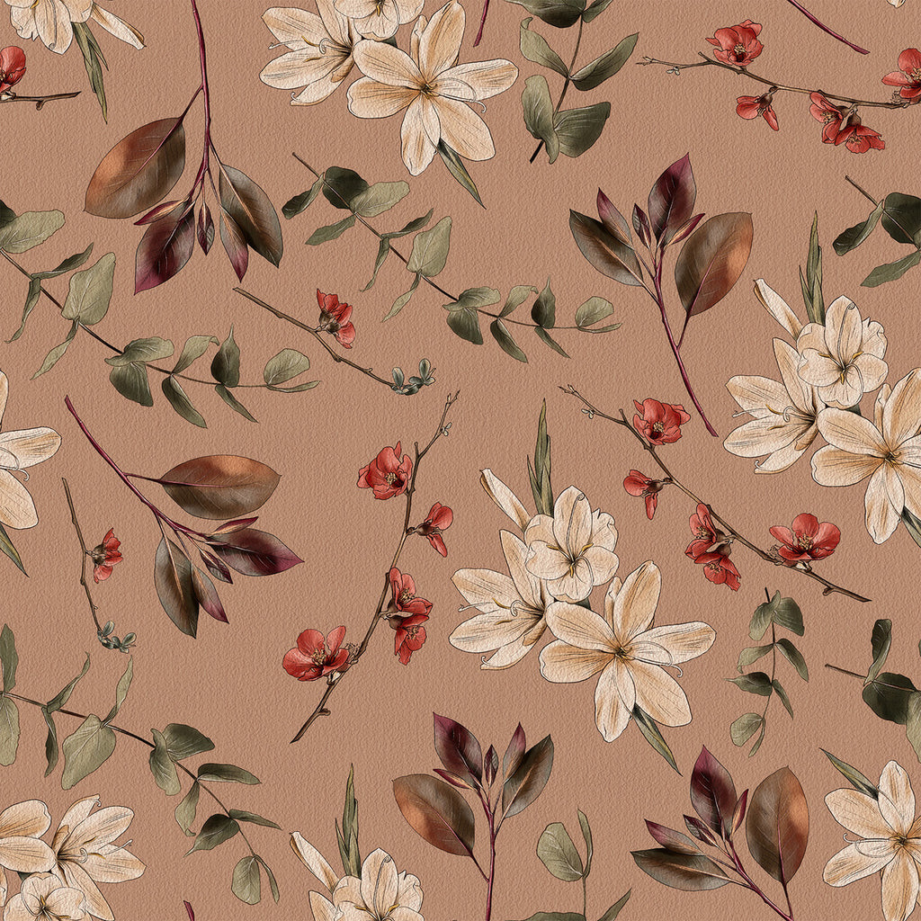 Brown Floral Wallpaper uniQstiQ Vintage