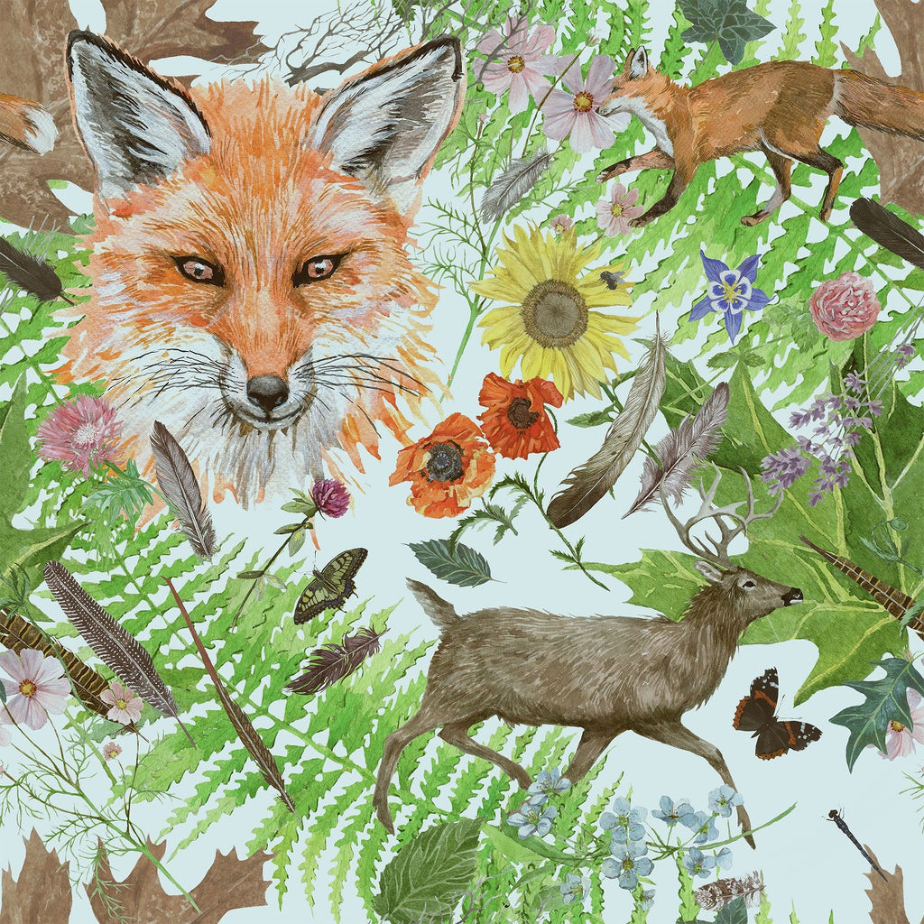 Foxes Pattern Wallpaper  uniQstiQ Kids
