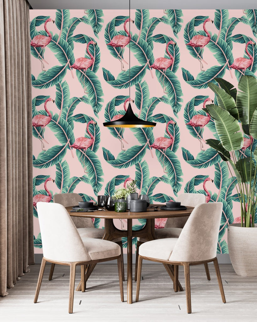 Pink Flamingos Pattern Wallpaper  uniQstiQ Tropical