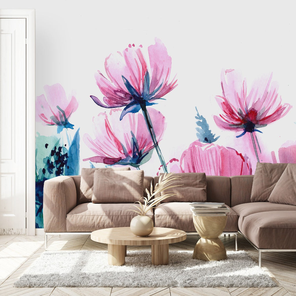 Pink Flowers Wallpaper uniQstiQ Long Murals