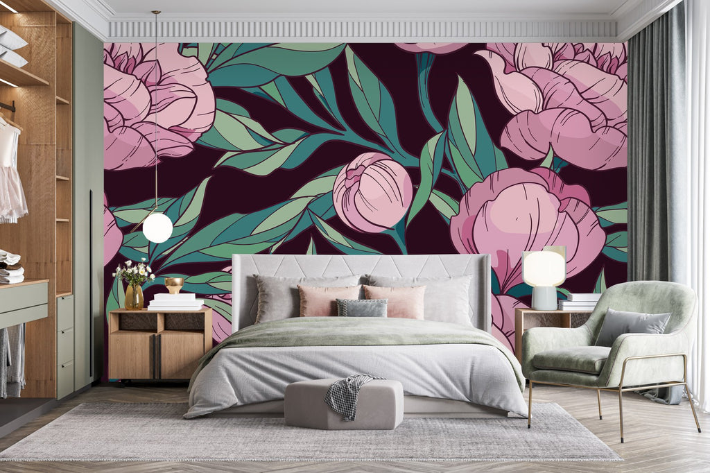Pink Peonies Wallpaper uniQstiQ Murals