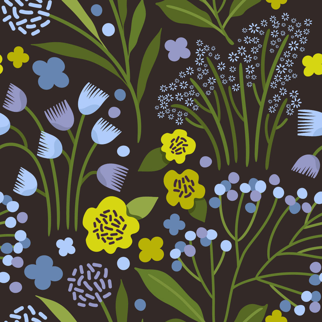 Blue Flowers Wallpaper  uniQstiQ Floral