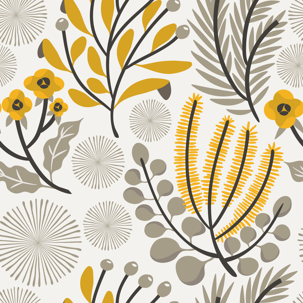 Yellow Flowers Wallpaper uniQstiQ Floral