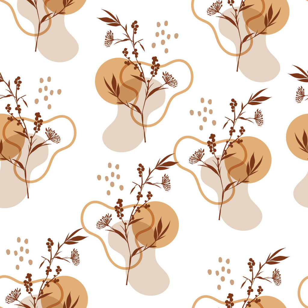 Beige Pattern with Herbs Wallpaper uniQstiQ Botanical