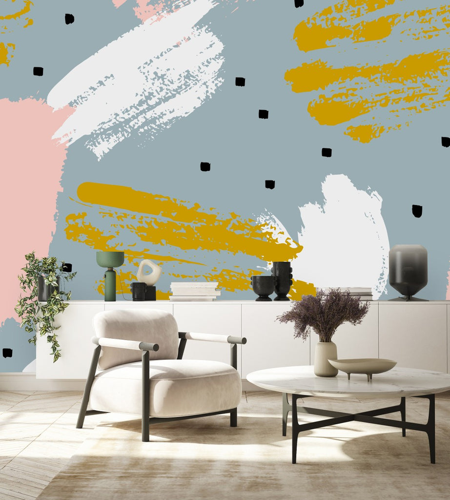 Dots and Multicolored Pattern Wallpaper uniQstiQ Murals
