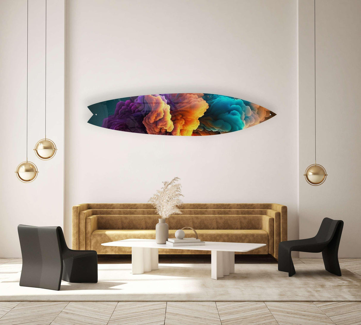 Abstract Space Smoke Acrylic Surfboard Wall Art - uniqstiq