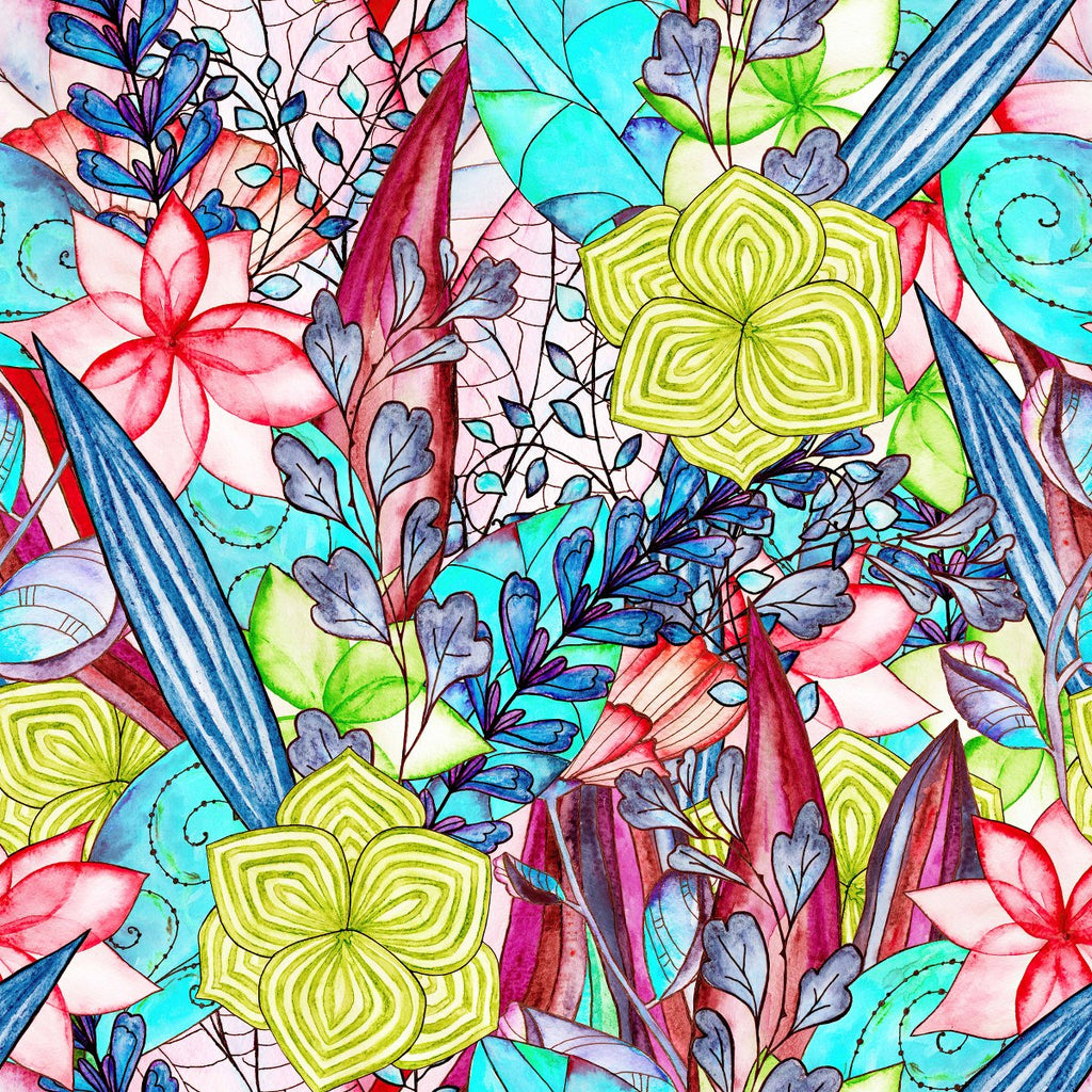 Brightly Floral Pattern Wallpaper  uniQstiQ Murals