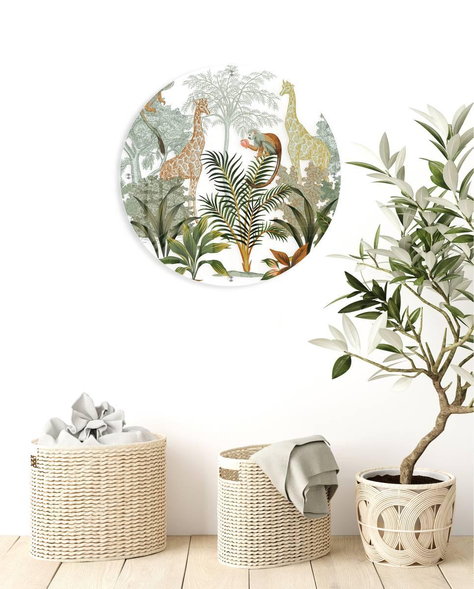 African Animals Printed Transparent Acrylic Circle - uniqstiq