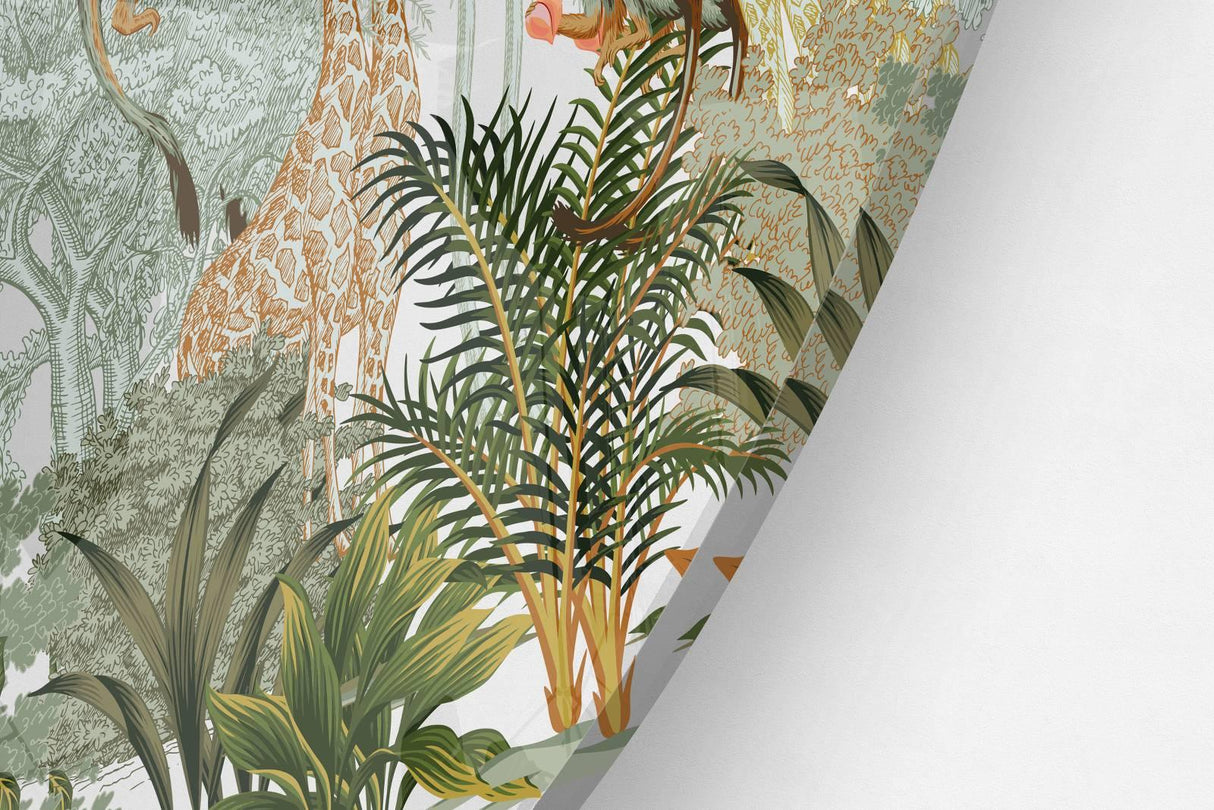 African Animals Printed Transparent Acrylic Circle - uniqstiq