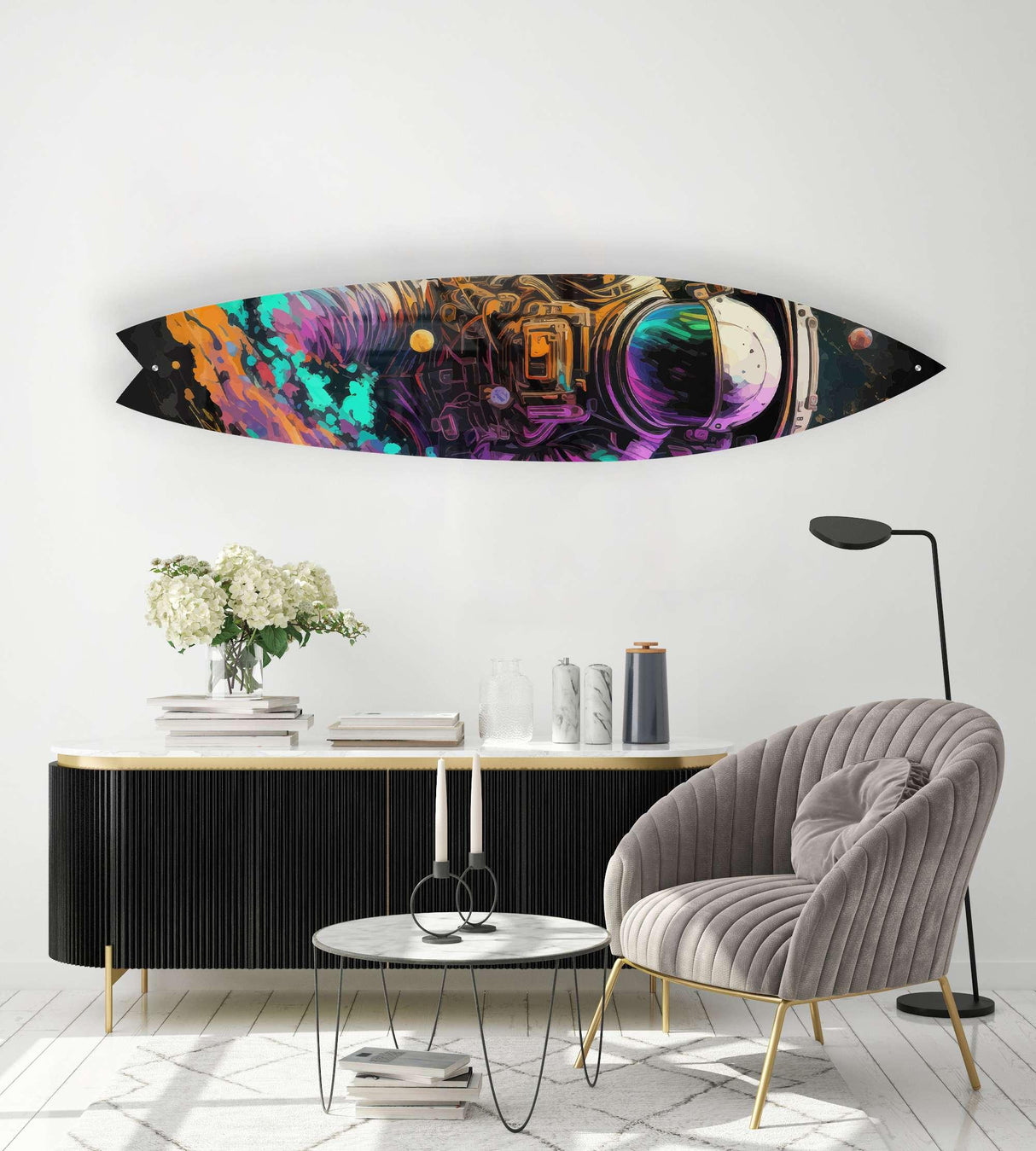 Astronaut Psychadelic Acrylic Surfboard Wall Art