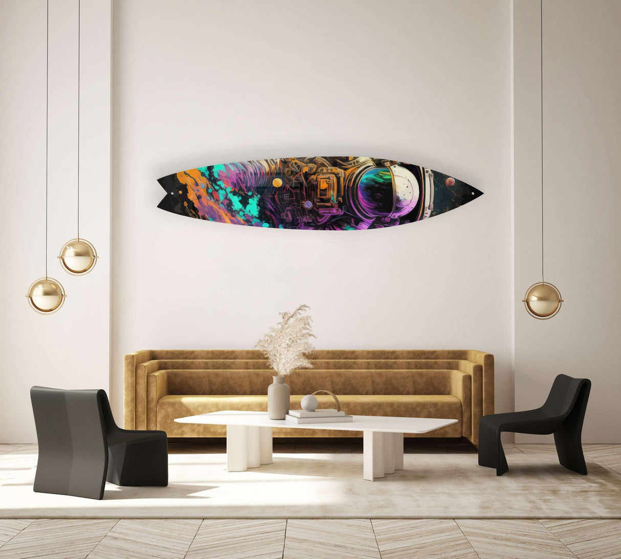 Astronaut Psychadelic Acrylic Surfboard Wall Art - uniqstiq