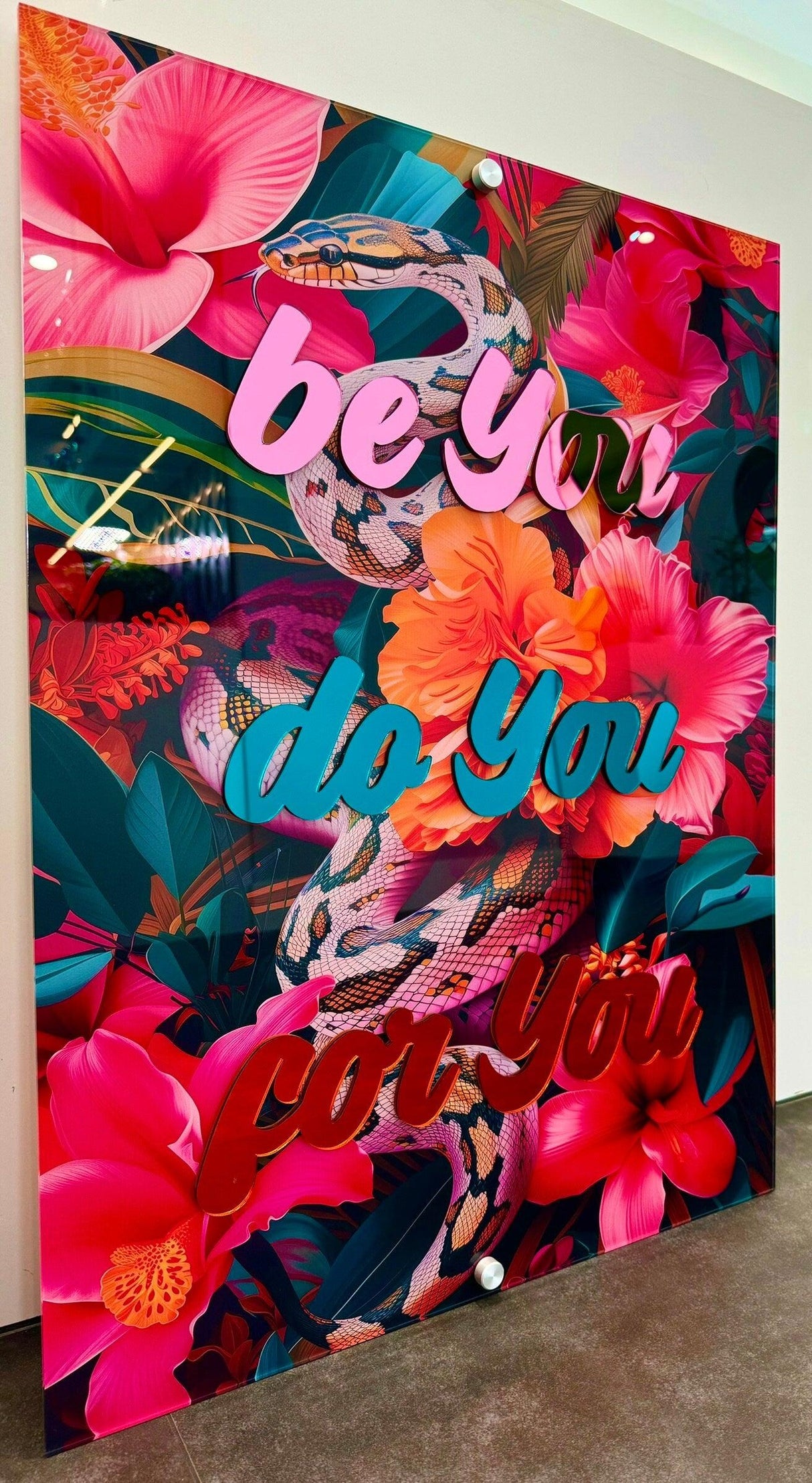 Be You Do You For You Quote Wall Art, Maximalist Decor, Trendy Wall Sculpture, Pop Art, Floral Wall Decor,Mid Century Modern Decor,Girly Art - uniqstiq
