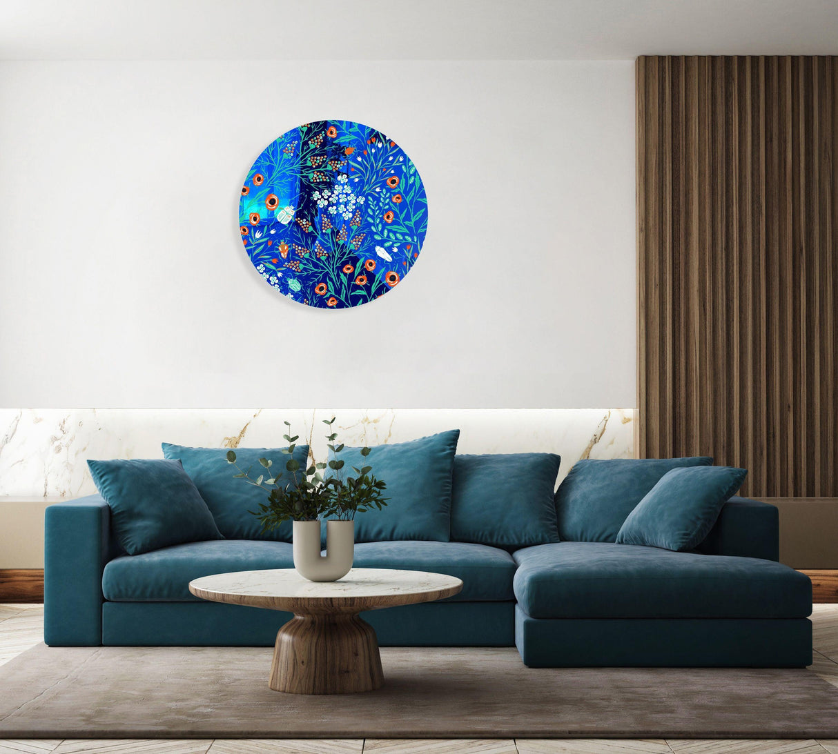 Beetles and Leaves Mirrored Acrylic Circles Contemporary Home DǸcor Printed acrylic