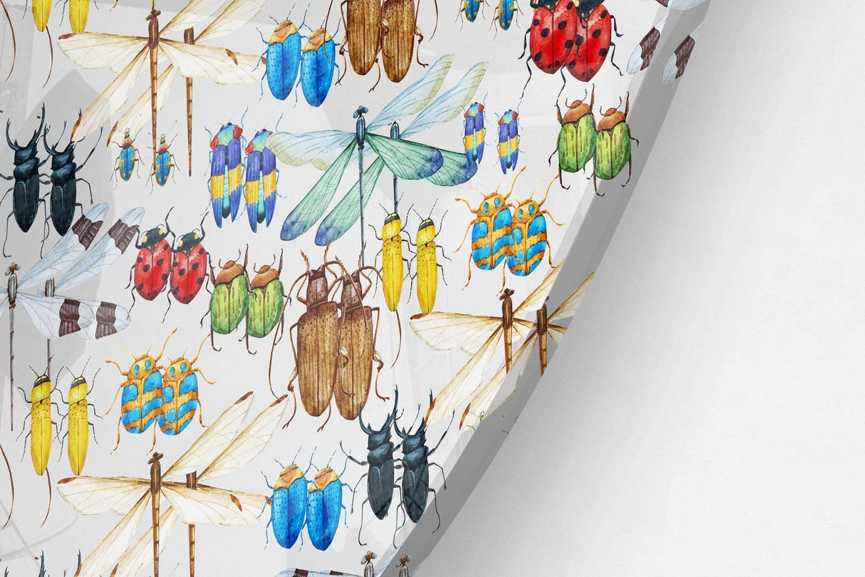 Beetles Printed Transparent Acrylic Circle - uniqstiq