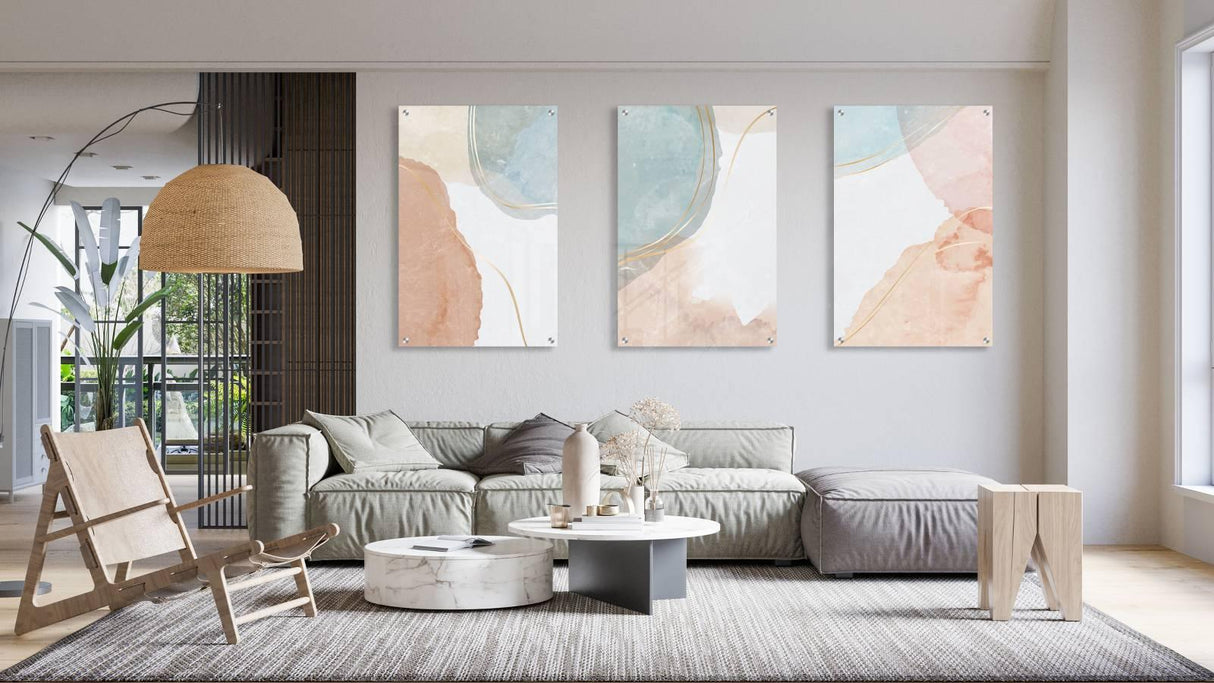 Beige Ornament Set of 3 Prints Modern Wall Art Modern Artwork Image 2