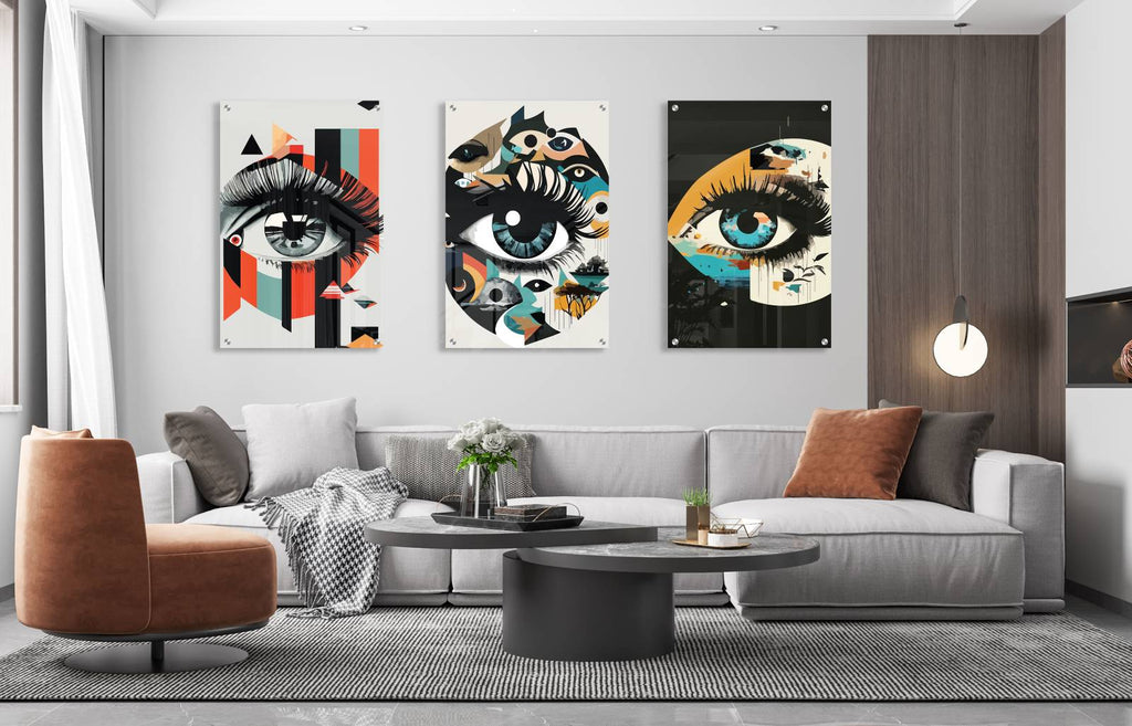 Eyes Design Set of 3 Prints Modern Wall Art Modern Artwork Image 1