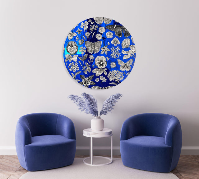 Black and White Pattern Mirrored Acrylic Circles Contemporary Home DǸcor Printed acrylic