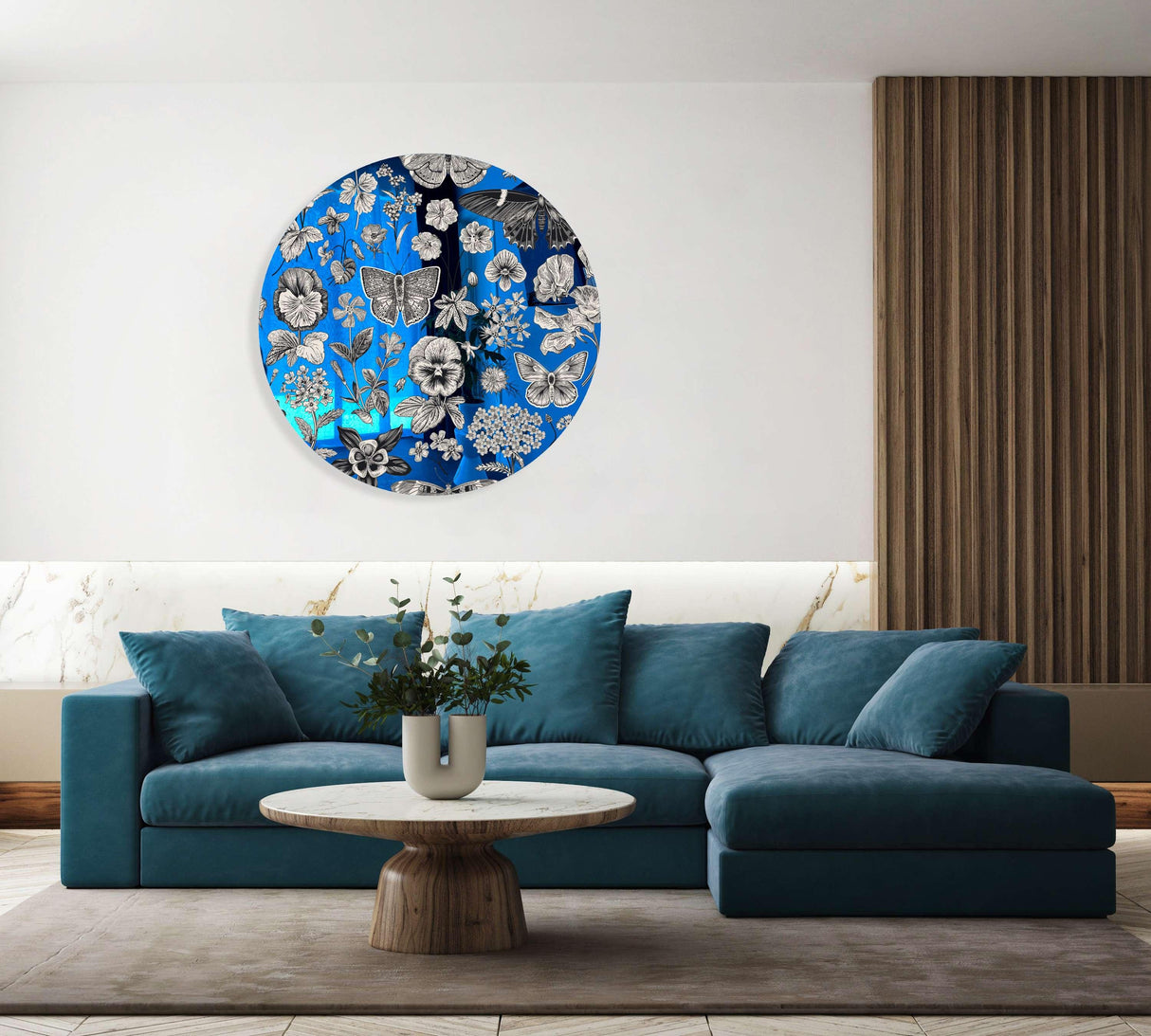 Black and White Pattern Mirrored Acrylic Circles Contemporary Home DǸcor Printed acrylic