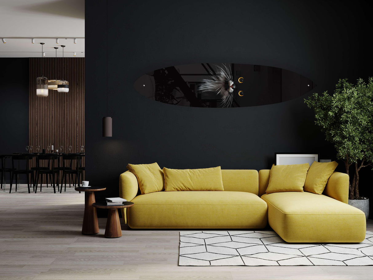 Black Cat Pattern Acrylic Surfboard Wall Art