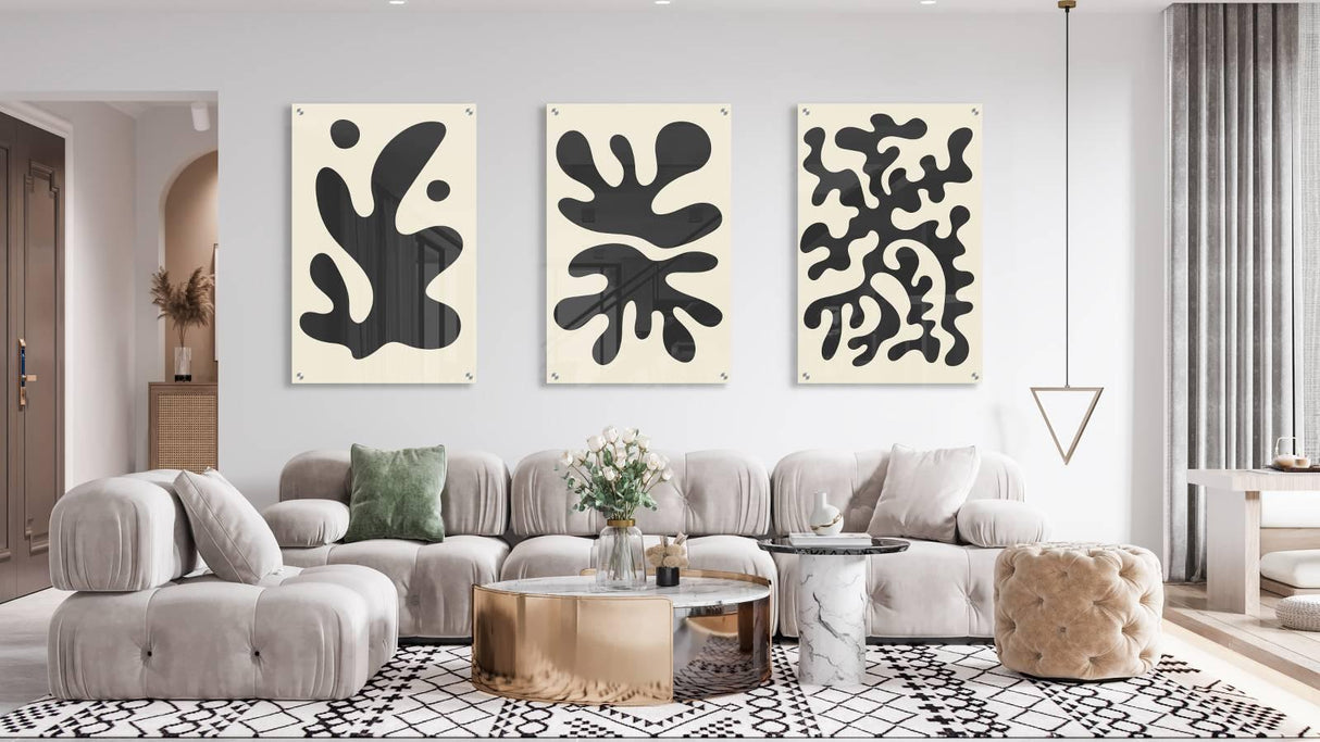 Blot Pattern Set of 3 Prints Modern Wall Art Modern Artwork Image 2