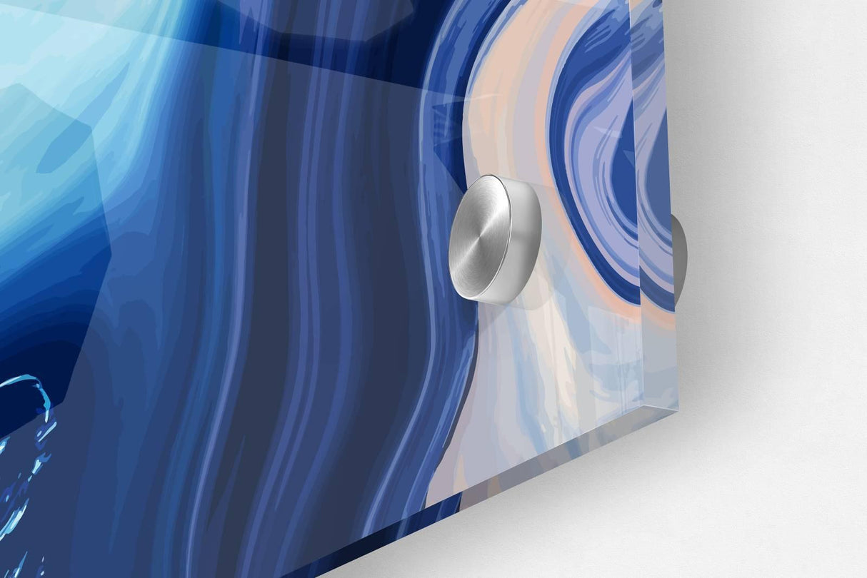 Blue Fluid Pattern Set of 3 Prints Modern Wall Art Modern Artwork Image 3