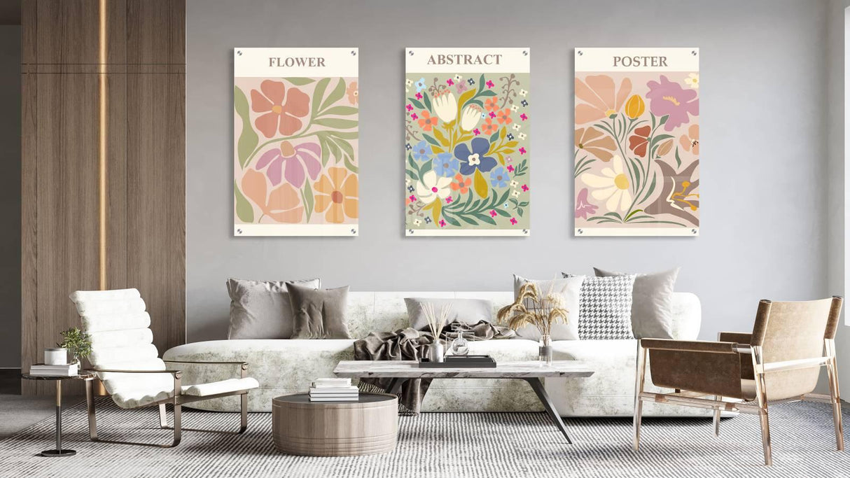 Botanical Collection Set of 3 Prints Modern Wall Art Modern Artwork Image 1