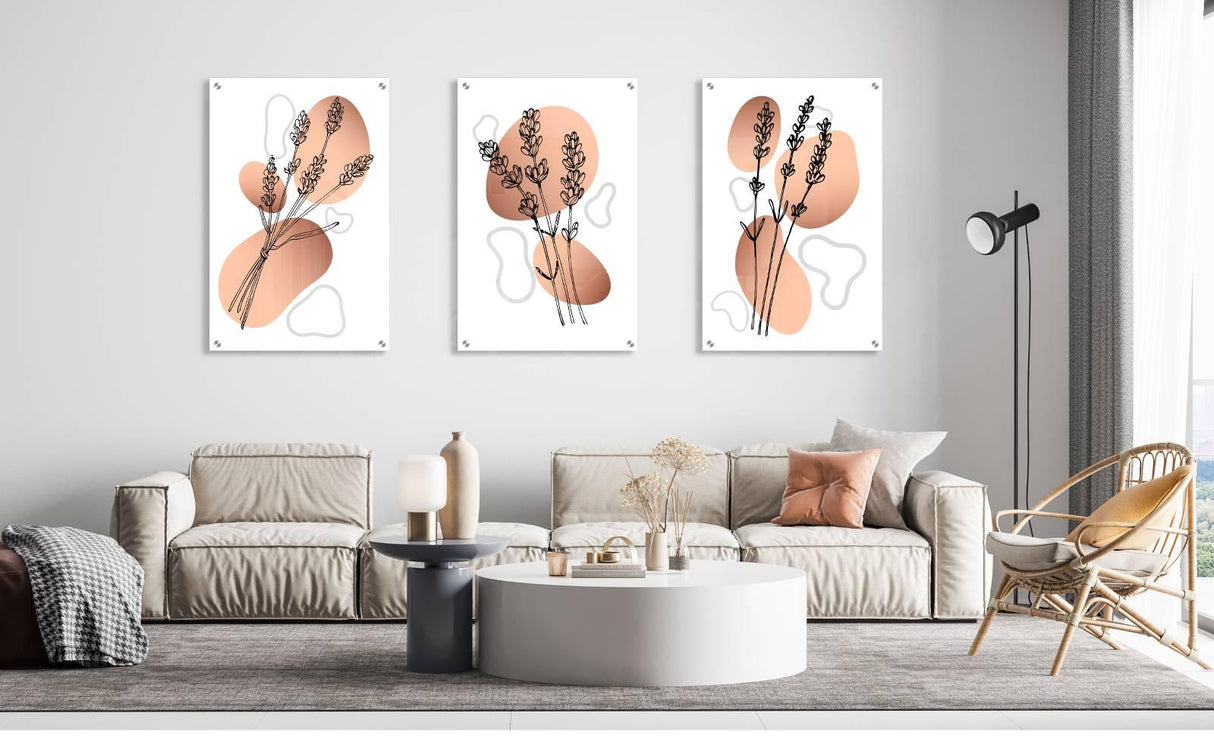 Botanical Design Set of 3 Prints Modern Wall Art Modern Artwork Image 2